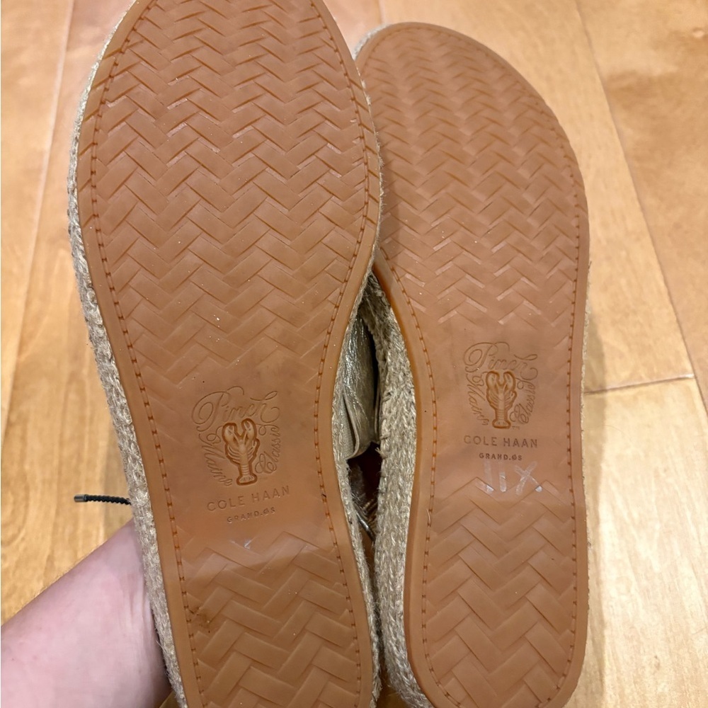 Cole Haan espadrilles sandals gold sz 11 new without tags - Picture 4 of 6